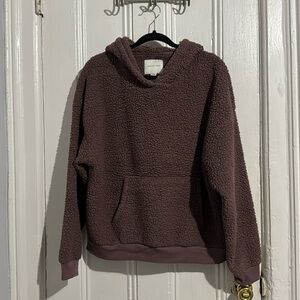 american eagle sherpa hoodie large